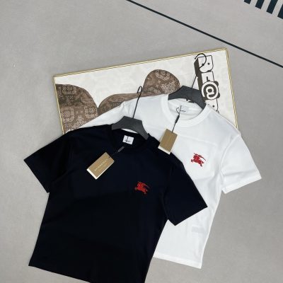 High Quality Burberry Short Sleeves White Cotton Classic Style