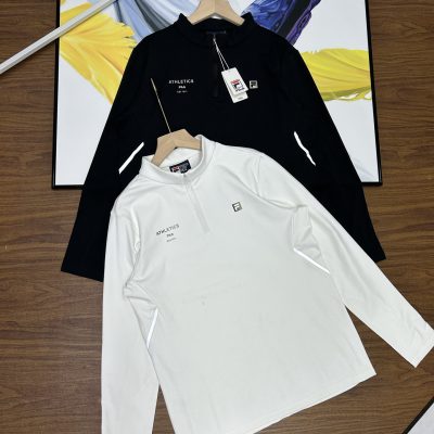 Premium Fila Long Sleeves Black Cotton Logo Collection