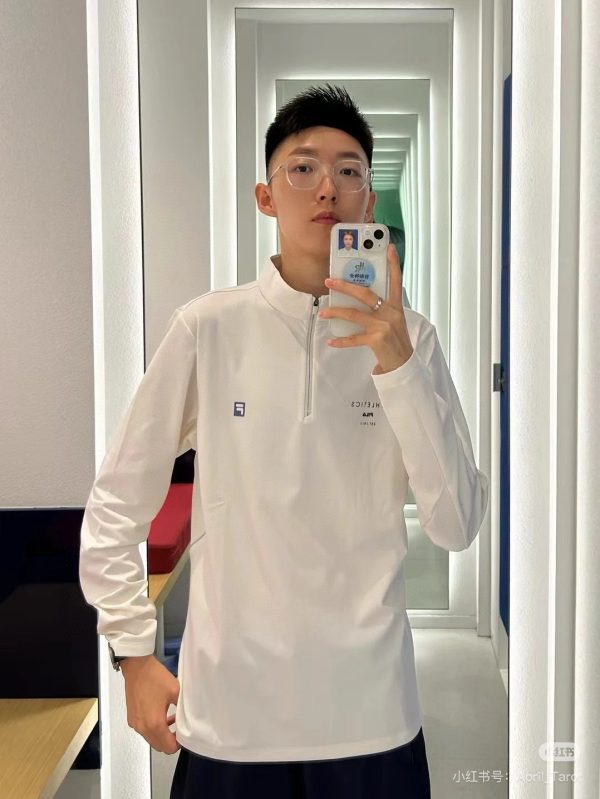 High Quality Fila Long Sleeves Black Cotton Logo Style