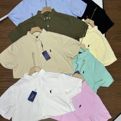 Premium Quality Ralph Lauren Short Sleeves Black Cotton Casual Luxury