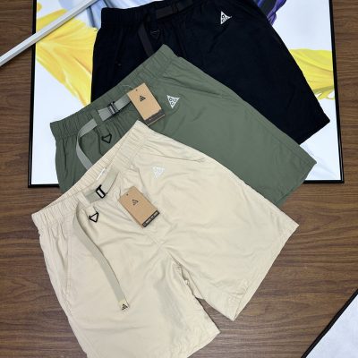 High Quality Nike Shorts Black Nylon Embroidered Style