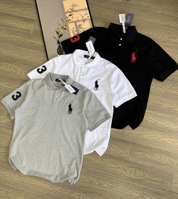 Luxury Ralph Lauren Short-Sleeved T-Shirts Black Cotton Classic Luxury