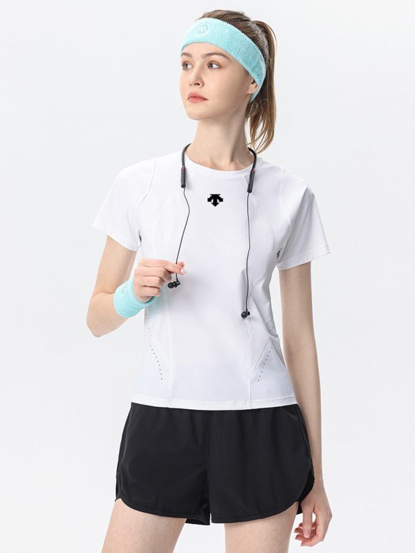 Best Selling Descente Short Sleeves White Breathable Style
