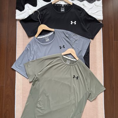 Premium Under Armour Short Sleeves Black Silk Breathable Luxury