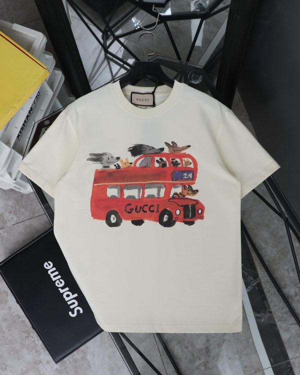 Luxury Gucci Short Sleeves Beige Print Luxury
