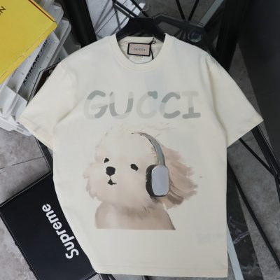 High Quality Gucci Short Sleeves Beige Print Luxury