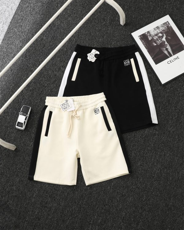 Best Selling Loewe Shorts Black Embroidered Collection