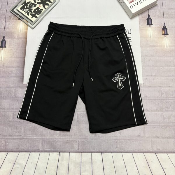 Luxury Chrome Hearts Shorts Black Leather Embroidered Collection