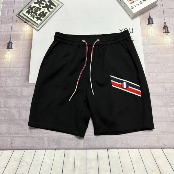 Premium Moncler Shorts Black Silk Logo Luxury