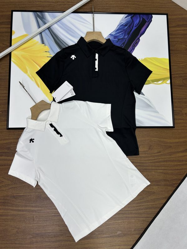 Best Selling Descente Short-Sleeved Black Cotton Sporty Luxury