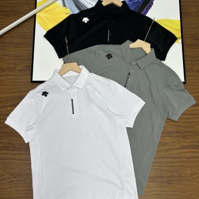 Best Selling Descente Short-Sleeved Black Cotton Breathable Luxury