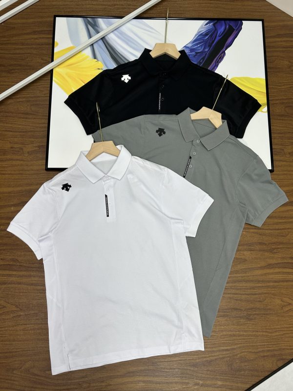 Best Selling Descente Short-Sleeved Black Cotton Breathable Luxury