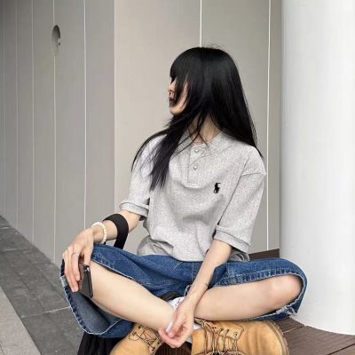Premium Quality Ralph Lauren Sweater Silver Cotton Breathable Style
