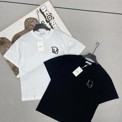 Luxury Dior Short Sleeves White Cotton Logo Collection