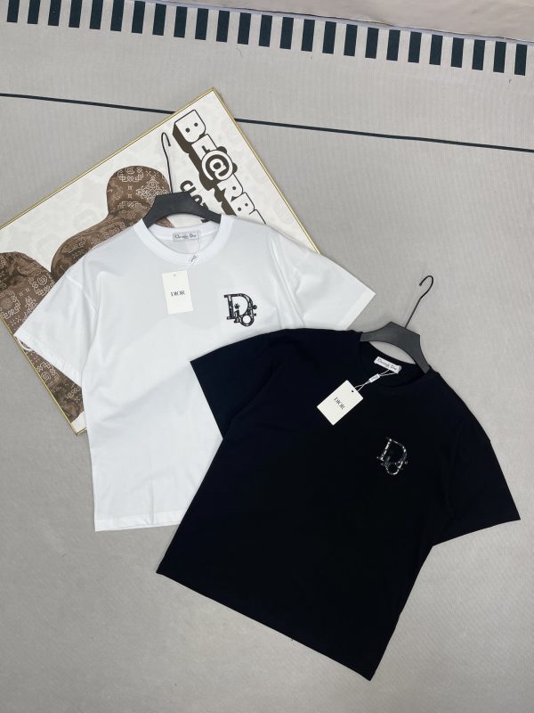 Luxury Dior Short Sleeves White Cotton Logo Collection