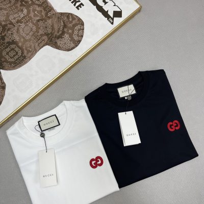 Premium Gucci Short Sleeves White Cotton Classic Collection