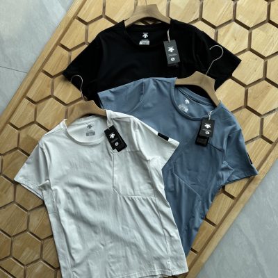 Premium Quality Descente Short Sleeves Black Cotton Urban Collection