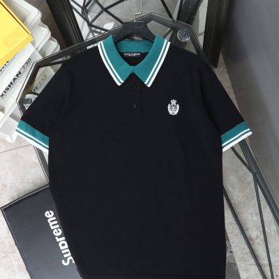 High Quality Dolce & Gabbana Short-Sleeved T-Shirts Black Wool Logo Luxury