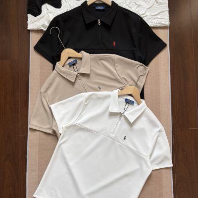 Luxury Ralph Lauren Short-Sleeved T-Shirts Black Embroidered Style