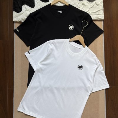 Premium Mammut Short Sleeves Black Cotton Logo Luxury