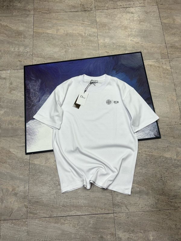 Premium Dior Short Sleeves Black Cotton Casual Style