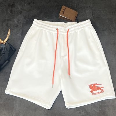 Premium Burberry Shorts Orange Cotton Embroidered Collection