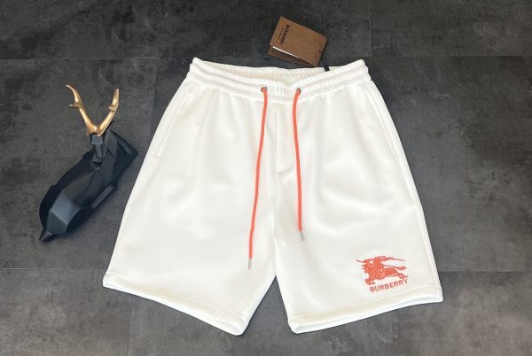 Premium Burberry Shorts Orange Cotton Embroidered Collection