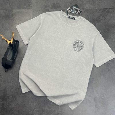 Premium Chrome Hearts Short Sleeves Black Cotton Washed Luxury