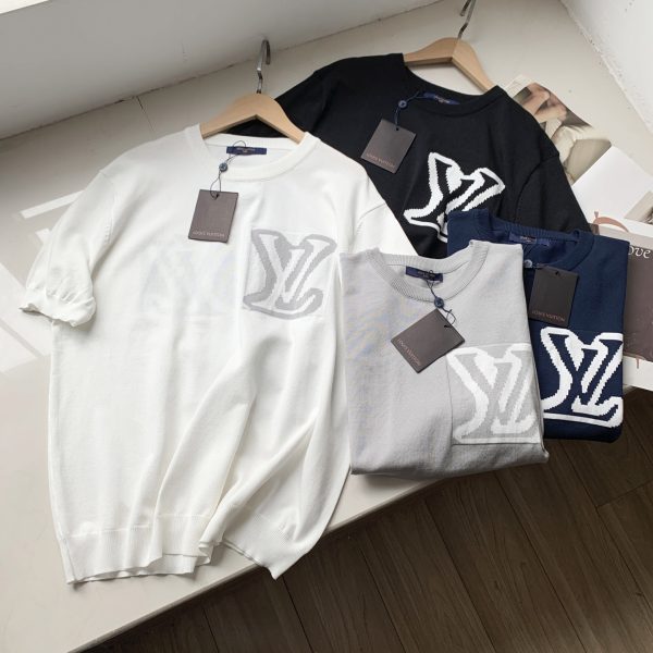 Best Selling Louis Vuitton Short Sleeves White Silk Jacquard Luxury