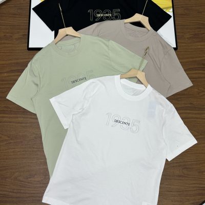 Premium Descente Short Sleeves White Cotton Logo Style