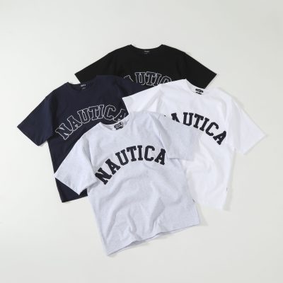 Premium Quality Nautica Short Sleeves Black Cotton Monogram Style