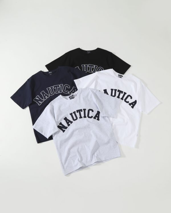 Premium Quality Nautica Short Sleeves Black Cotton Monogram Style