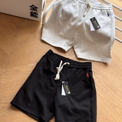 Premium Ralph Lauren Shorts Gray Cotton Embroidery Collection