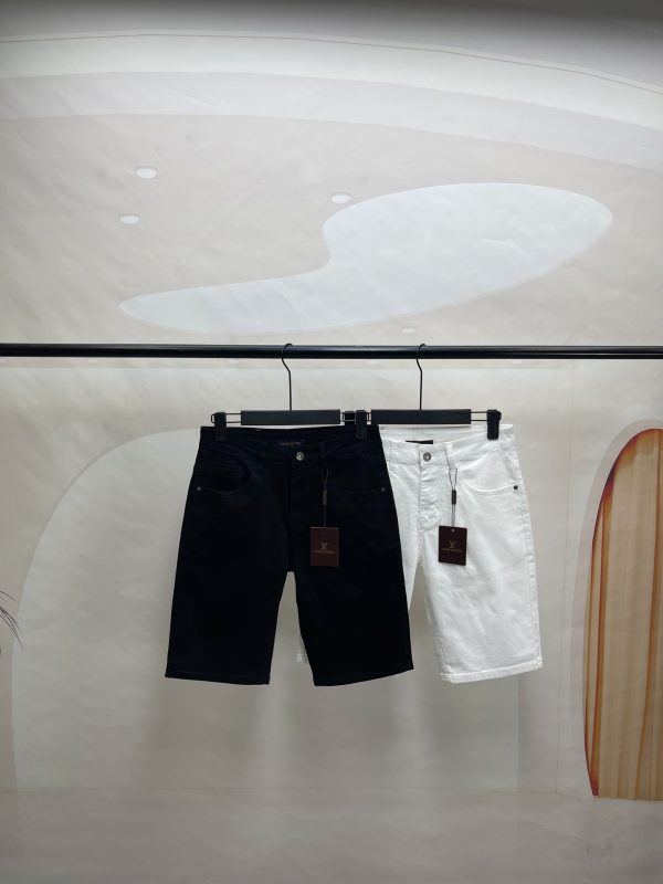 Premium Louis Vuitton Shorts Black Leather Washed Luxury
