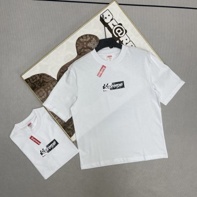High Quality Supreme Short Sleeves White Logo Collection