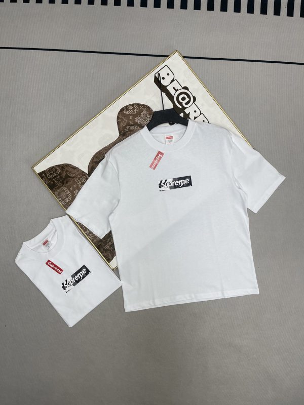 High Quality Supreme Short Sleeves White Logo Collection