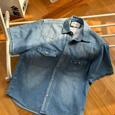 Premium Gucci Short Sleeves Denim Patchwork Collection