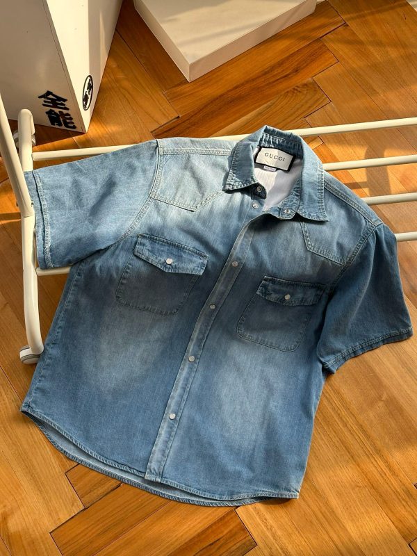 Premium Gucci Short Sleeves Denim Patchwork Collection