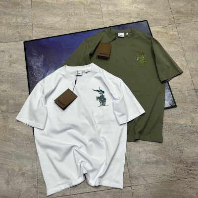 High Quality Burberry Short Sleeves Green Print Style