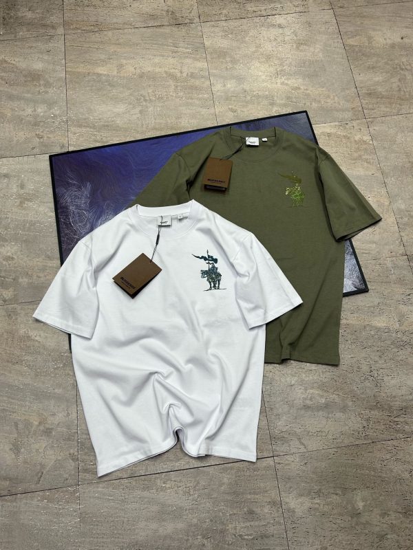 High Quality Burberry Short Sleeves Green Print Style