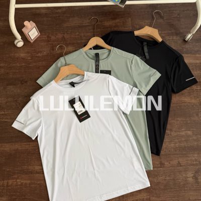 High Quality Lululemon T-Shirt Black Silk Breathable Style