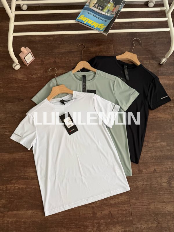 High Quality Lululemon T-Shirt Black Silk Breathable Style