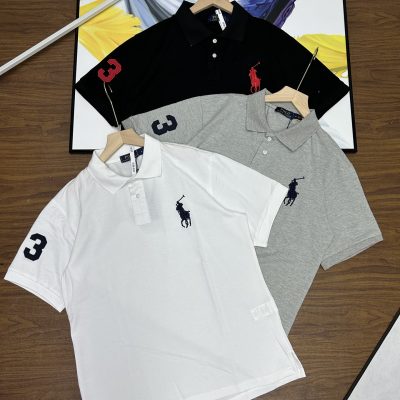 Best Selling Ralph Lauren Short-Sleeved T-Shirts Black Cotton Classic Collection