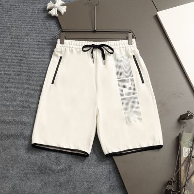 Luxury Fendi Shorts Black Cotton Jacquard Style