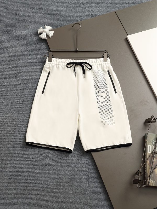 Luxury Fendi Shorts Black Cotton Jacquard Style