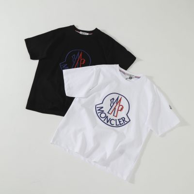 High Quality Moncler Short Sleeves Black Cotton Embroidered Luxury