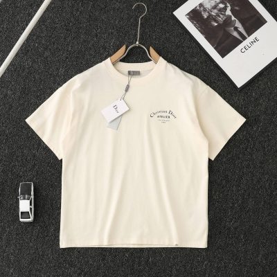 Premium Dior Short Sleeves Black Cotton Logo Luxury