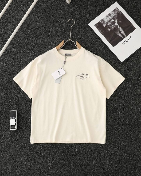 Premium Dior Short Sleeves Black Cotton Logo Luxury