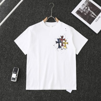 Best Selling Chrome Hearts Short Sleeves Gold Cotton Print Style