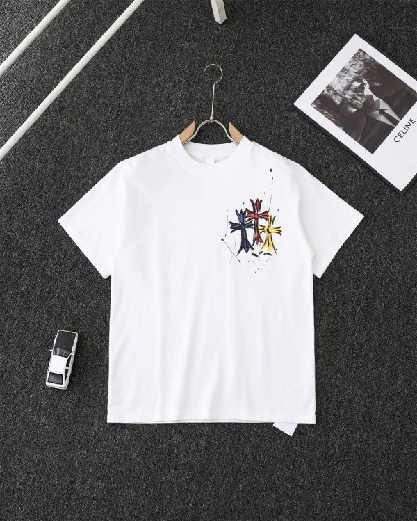 Best Selling Chrome Hearts Short Sleeves Gold Cotton Print Style